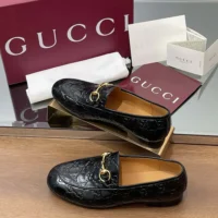 Gucci Women Jordaan Loafer Black GG Leather 786016AAD6S1000 (1)
