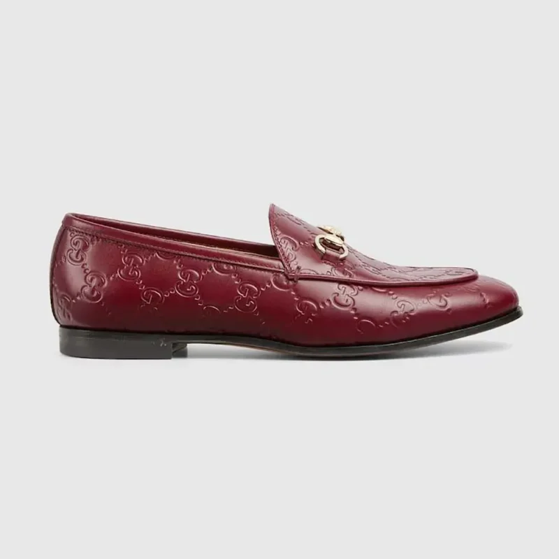 Gucci Women Jordaan Loafer Red GG Leather 786016AAD6S6207
