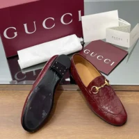 Gucci Women Jordaan Loafer Red GG Leather 786016AAD6S6207 (1)