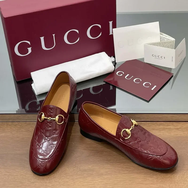 Gucci Women Jordaan Loafer Red GG Leather 786016AAD6S6207