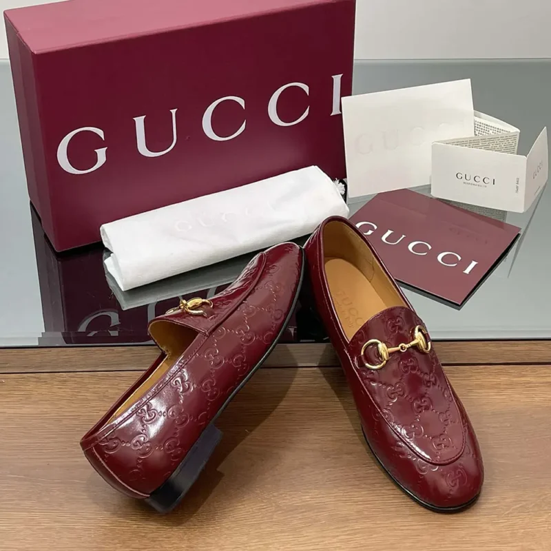 Gucci Women Jordaan Loafer Red GG Leather 786016AAD6S6207