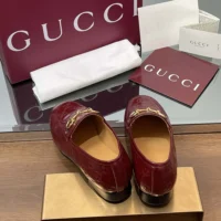 Gucci Women Jordaan Loafer Red GG Leather 786016AAD6S6207 (1)