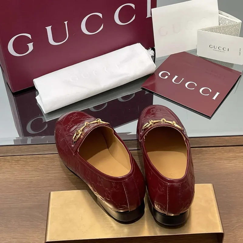 Gucci Women Jordaan Loafer Red GG Leather 786016AAD6S6207
