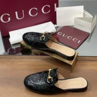 Gucci Women Princetown Slipper Black GG leather ‎813864AAD6S1000 (1)