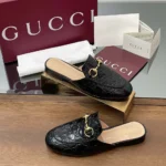 Gucci Women Princetown Slipper Black GG leather ‎813864AAD6S1000