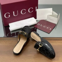 Gucci Women Princetown Slipper Black GG leather ‎813864AAD6S1000 (1)