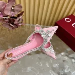 Gucci Women Pump with Crystals Light Pink Satin 812192FAD2V5741