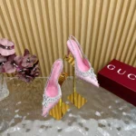 Gucci Women Pump with Crystals Light Pink Satin 812192FAD2V5741