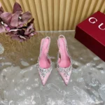 Gucci Women Pump with Crystals Light Pink Satin 812192FAD2V5741