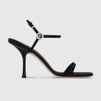 Louis Vuitton LV Women 6AM Sandal in Patent Calf Leather-Black 1AGWZM