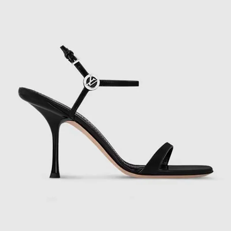 Louis Vuitton LV Women 6AM Sandal in Patent Calf Leather-Black 1AGWZM