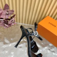 Louis Vuitton LV Women 6AM Sandal in Patent Calf Leather-Black 1AGWZM (1)