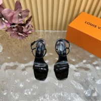 Louis Vuitton LV Women 6AM Sandal in Patent Calf Leather-Black 1AGWZM (1)