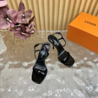 Louis Vuitton LV Women 6AM Sandal in Patent Calf Leather-Black 1AGWZM (1)