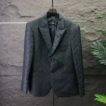 Louis Vuitton Herren Einreihige Napolitana-Jacke aus Wollmischung - Schwarz