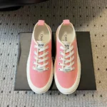 Zapatillas Chanel con cordones para mujer, color rosa