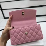 Chanel Damen Logo Handtasche Single Shoulder Kalbsleder-Pink