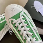 Baskets Chanel à semelles épaisses pour femme - Vert