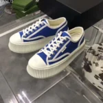 Zapatillas Chanel de suela gruesa para mujer - Azul marino