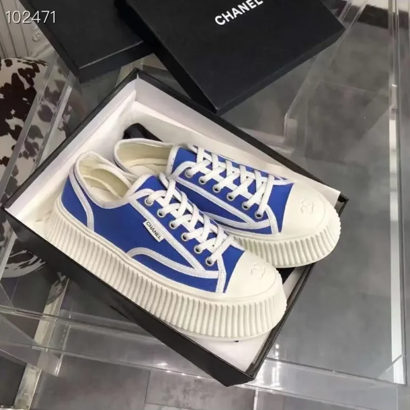Chanel Women Thick Soled Sneaker-Navy