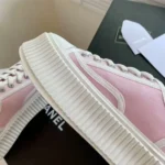 Baskets Chanel à semelles épaisses pour femme - Rose