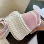 Baskets Chanel à semelles épaisses pour femme - Rose