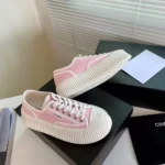 Baskets Chanel à semelles épaisses pour femme - Rose