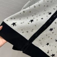 Dior Men Bomber Jacket Black and White Cashmere-Blend Knit with Multicolor Dior Astral Motif (1)