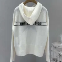 Dior Men DiorAlps Hooded Sweater White Wool and Cashmere Knit with Navy Blue Dior Star Motif (1)