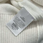 Dior Women DiorAlps Hooded Sweater White Wool and Cashmere Knit with Navy Blue Dior Star Motif