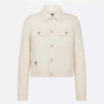 Dior Men Dioramour Jacket White Cotton Denim with Multicolor Cœur des Curiosités Motif