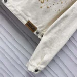 Dior Men Dioramour Jacket White Cotton Denim with Multicolor Cœur des Curiosités Motif