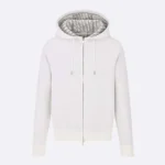 Chaqueta deportiva con capucha Dior para hombre en punto de algodón blanco y cachemira