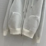 Chaqueta deportiva con capucha Dior para hombre en punto de algodón blanco y cachemira