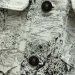 Dior Men Jacket White Cotton Denim with Blue Toile de Jouy Scotland Motif