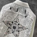 Dior Women Jacket White Cotton Denim with Gold-Tone Dior Around the World Motif