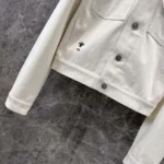 Dior Women Jacket White Cotton Denim with Gold-Tone Dior Around the World Motif