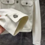Dior Women Jacket White Cotton Denim with Gold-Tone Dior Around the World Motif
