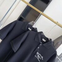 Dior Men Logo-embroidered Cotton Polo shirt-Black (1)