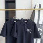 Dior Men Logo-embroidered Cotton Polo shirt-Black