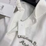 Dior Men Logo-embroidered Cotton Polo shirt-White