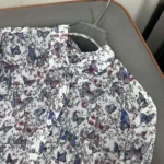 Dior Women Blouse White Cotton Muslin with Multicolor Toile de Jouy Papillon Motif
