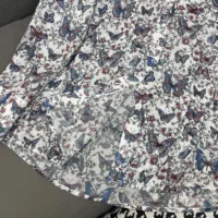 Dior Women Blouse White Cotton Muslin with Multicolor Toile de Jouy Papillon Motif (1)