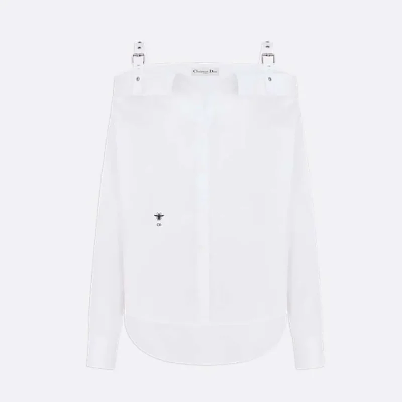 Dior Women Blouse White Cotton Poplin 521B85A3356_X0100
