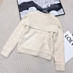 Cardigan Cannage Dior Femme en maille texturée écrue mélangée de laine et de cachemire