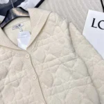 Cardigan Cannage Dior Femme en maille texturée écrue mélangée de laine et de cachemire
