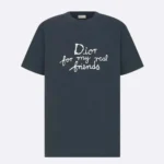 Dior Women DIOR AND HYLTON NEL T-Shirt Relaxed Fit Navy Blue Cotton Jersey