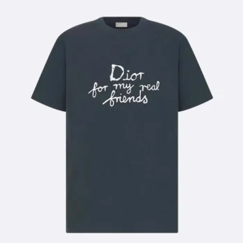 Dior Women DIOR AND HYLTON NEL T-Shirt Relaxed Fit Navy Blue Cotton Jersey