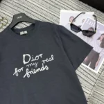 Dior Women DIOR AND HYLTON NEL T-Shirt Relaxed Fit Navy Blue Cotton Jersey