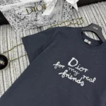 Dior Women DIOR AND HYLTON NEL T-Shirt Relaxed Fit Navy Blue Cotton Jersey